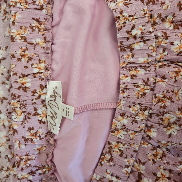 NWOT Wild Daisy Pink Floral Knee Length Skirt Size 14 - Picture 7 of 13